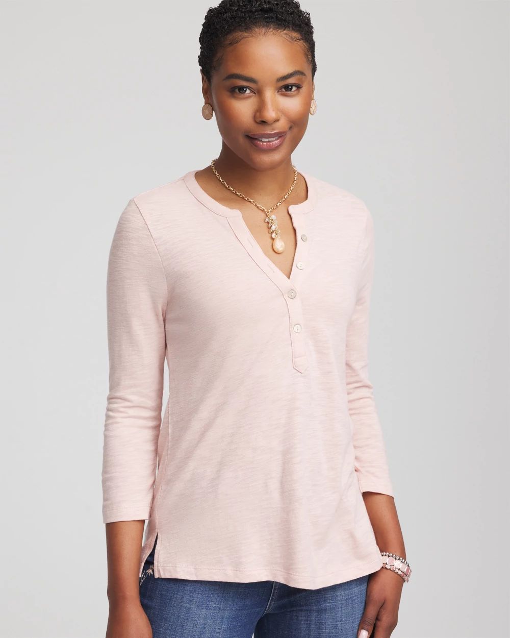 Cotton Slub Henley Shirt | Chico's